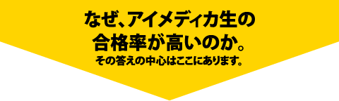 なぜ、アイメディカ生の合格率が高いのか。その答えの中心はここにあります。